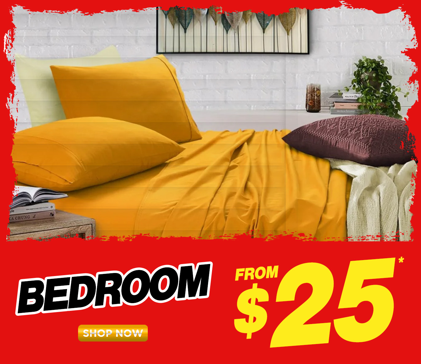 Yellow bedroom set – Clearance price starting from $25 at Rivers’ Black November Warehouse Sale