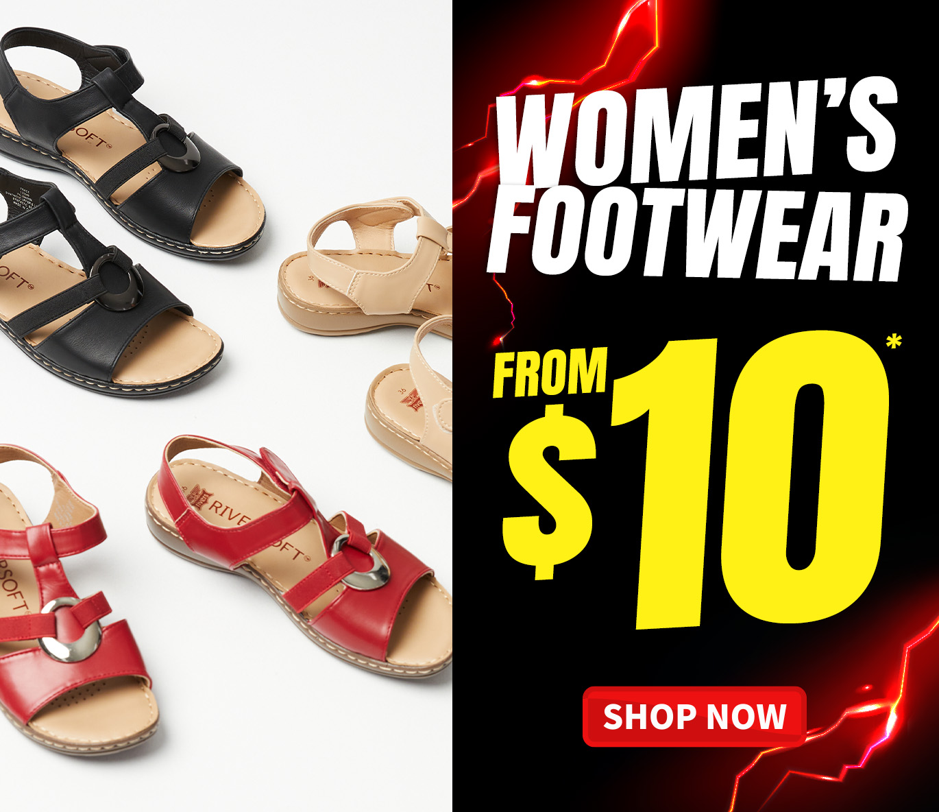 Women’s footwear from $10 at Rivers - Sandals and shoes on sale