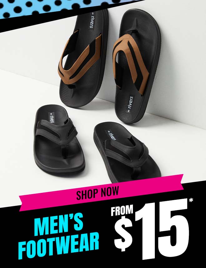 Men’s footwear from $15 - Shoes and sandals on sale at Rivers