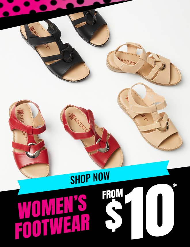 Women’s footwear from $10 - Sandals and shoes on sale at Rivers