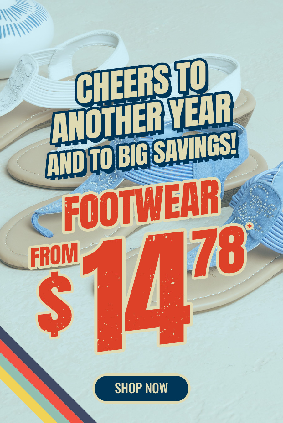 Footwear sale from $14.78 – Birthday bash savings on shoes!