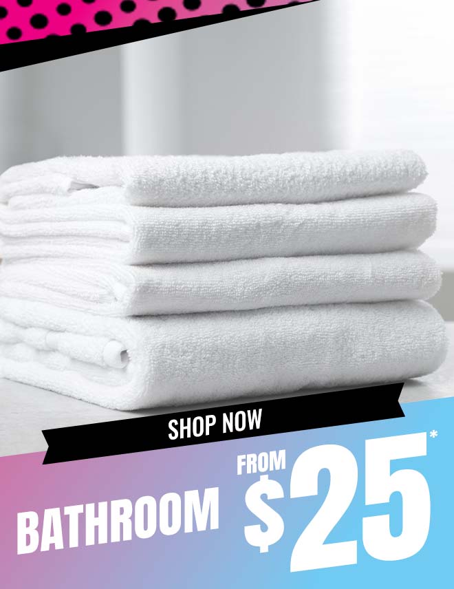 Bathroom essentials from $25 - Towels and bath accessories on sale at Rivers