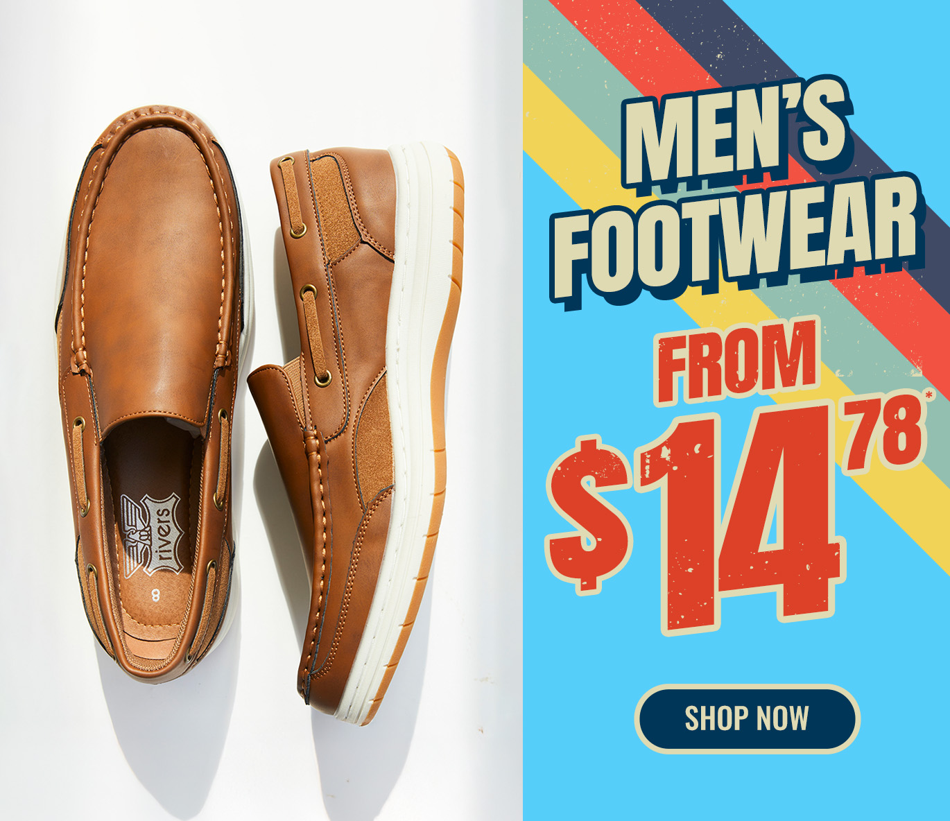 Men’s footwear sale from $14.78 – Big savings on shoes!