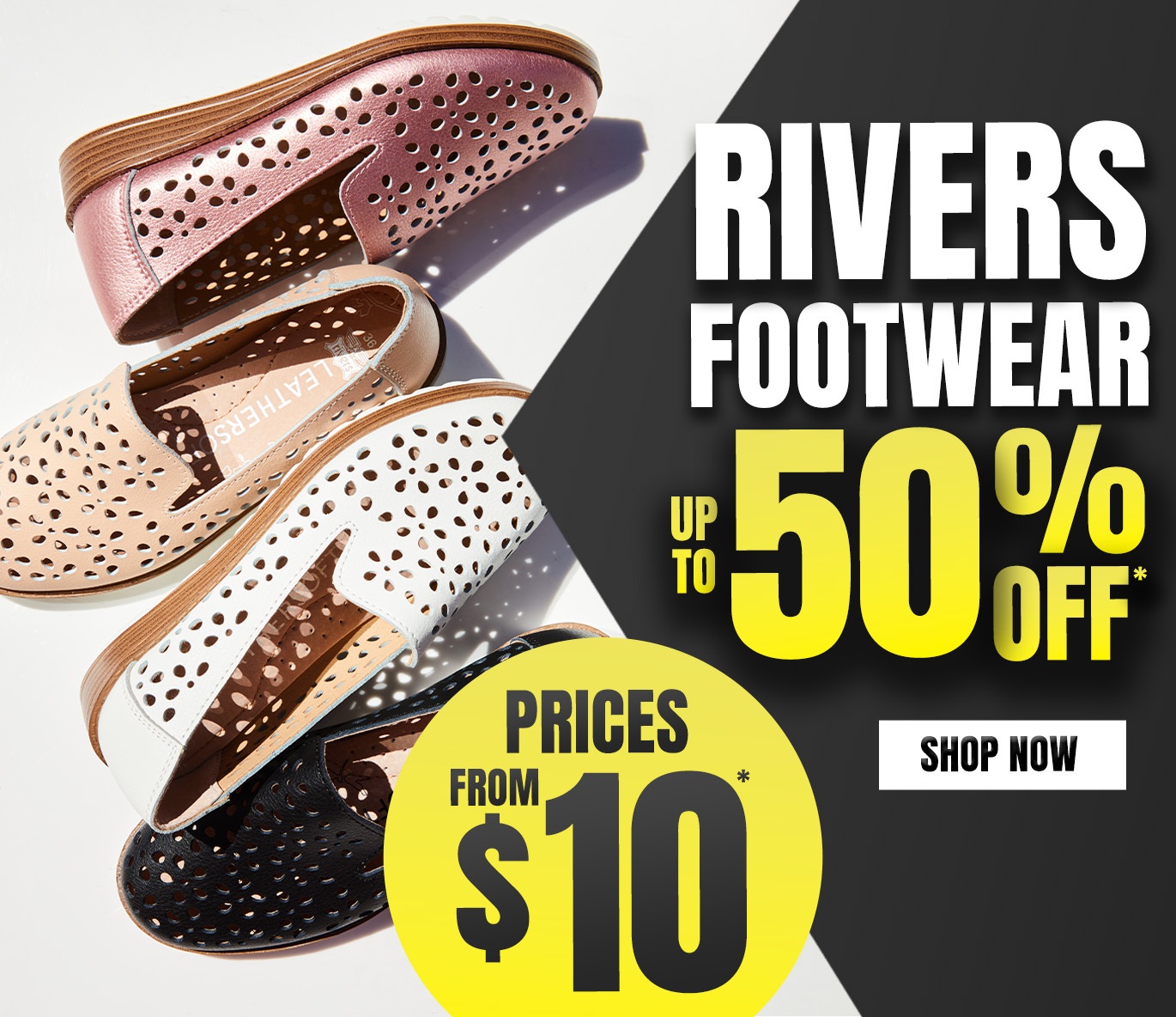 Rivers footwear at up to 50% off - Prices from $10 during Black Friday